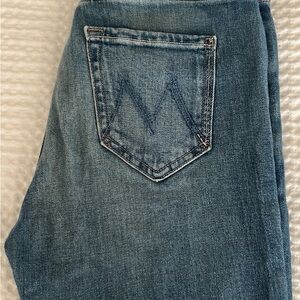 MOTHER Classic Blue Denim with Brown Label
